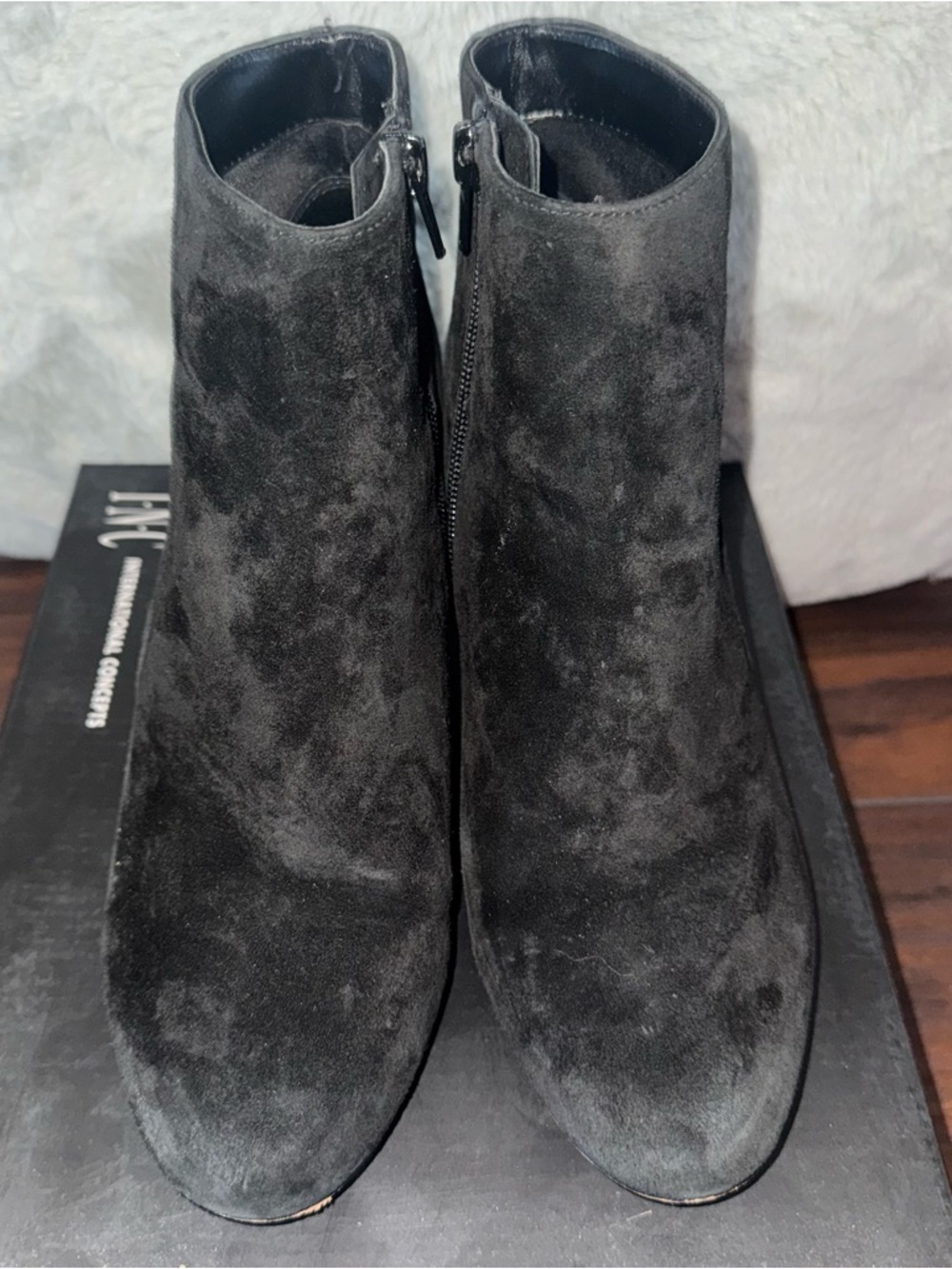 INC Black Suede Ankle Boots